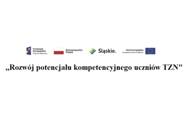 Uczniowie biorący udział w projekcie ,,Rozwój potencjały kompetencyjnego uczniów TZN”