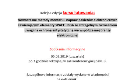 Kolejna edycja kursu lutowania