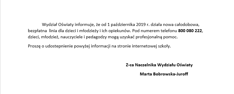 Telefon zaufania UM w Dąbrowie Górniczej