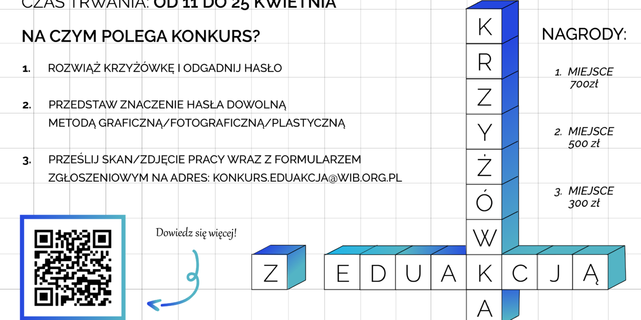 „Krzyżówka z EduAkcją” – konkurs dla uczniów szkół ponadpodstawowych 11-25 kwietnia!